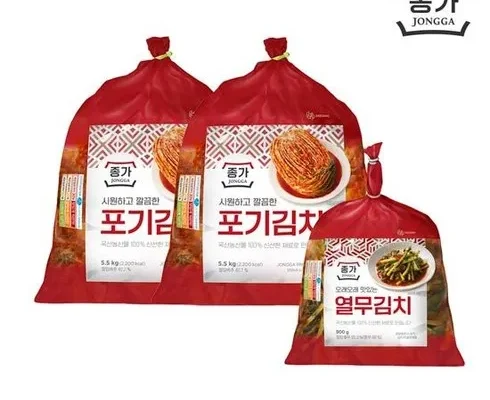 [추천] 종가 종가집 중부식 포기김치 11kg  열무김치 900g [베스트]