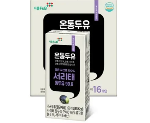 [강력추천] 맛있는家 진한 무가당 온통두유 서리태통두유 99.8 190mLx48팩 [Good]