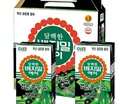 [최고의 선택] 담백한 베지밀A 검은콩두유 190ml x 80팩 [베스트]